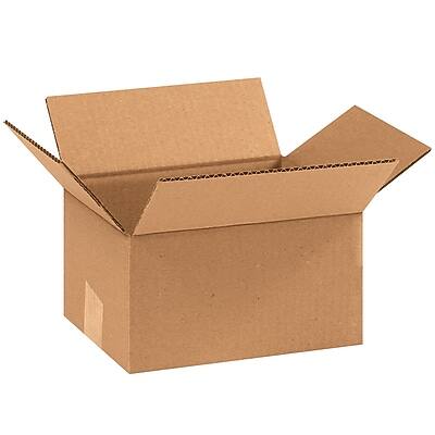 Front. The Packaging Wholesalers - 9" x 7" x 5" Corrugated Kraft Boxes, 32 ECT, 25/Bundle (BS090705X) - Kraft.