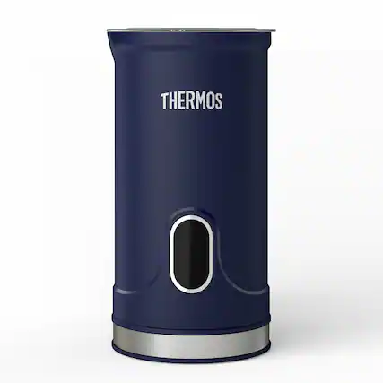 Front. Thermos - 4-in-1 Multifunctional Milk Frother Automatic Hot & Cold Soft Foam Maker Electric Steamer Ehai-5612e - Blue.
