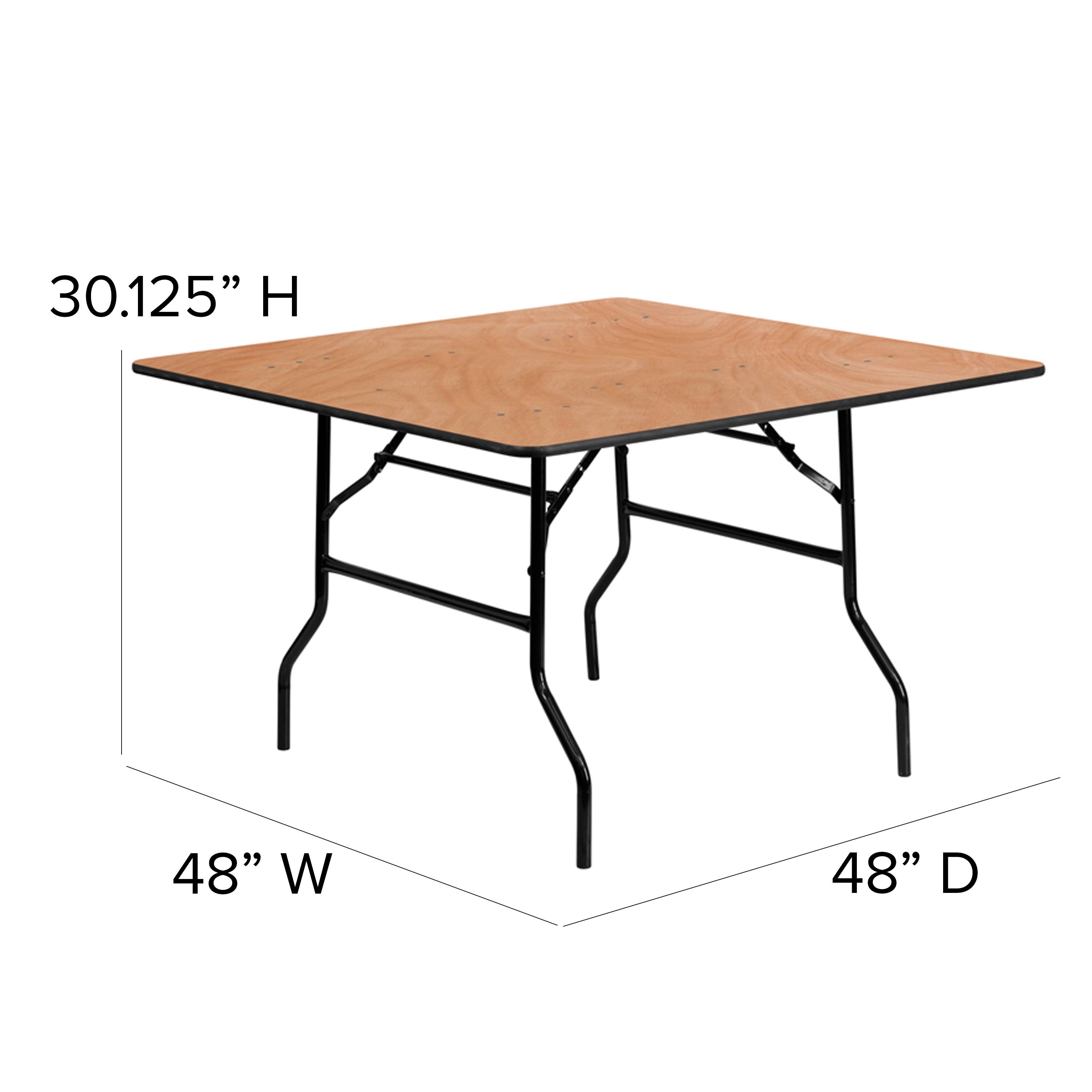 Alt View 12. Alamont Home - Gerry 4-Foot Square Wood Folding Banquet Table - Event & Catering Table - Natural.