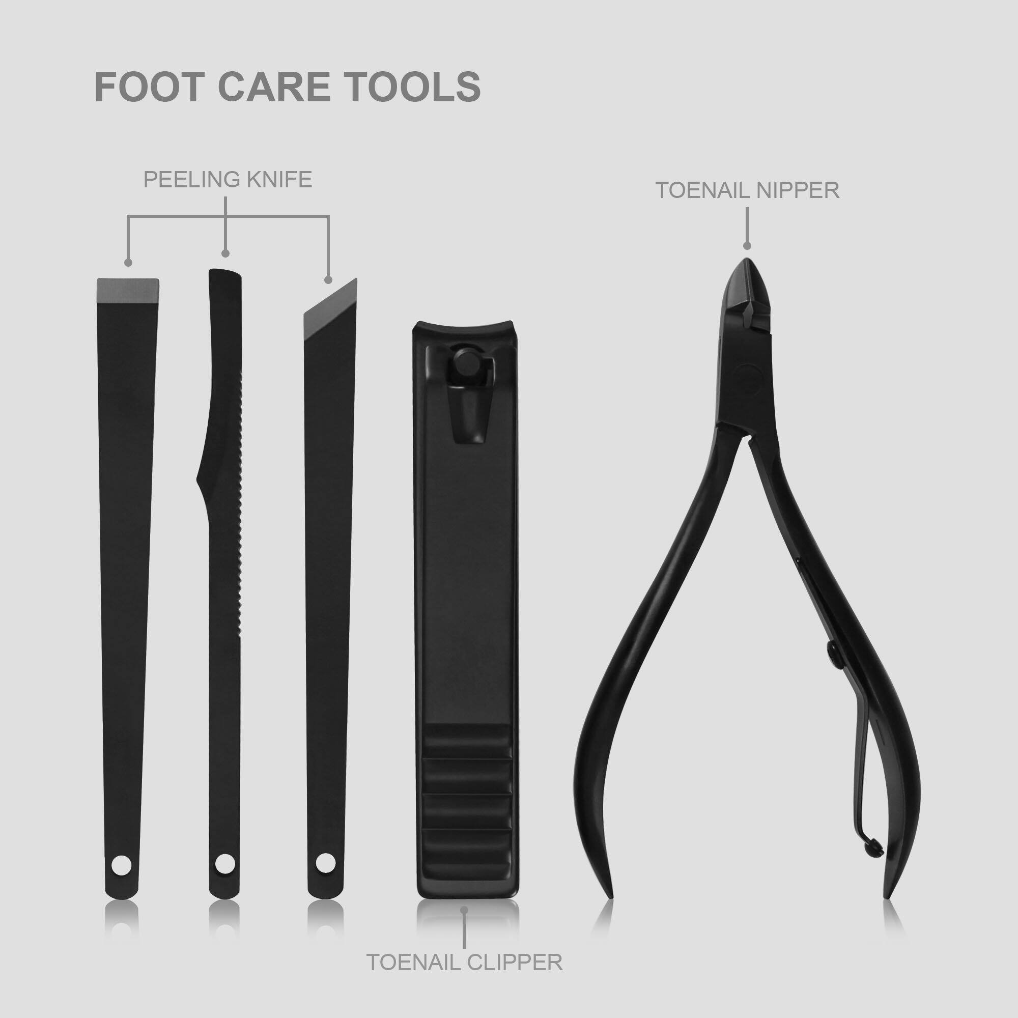 FOOT CARE TOOLS

PEELING KNIFE

TOENAIL NIPPER

TOENAIL CLIPPER