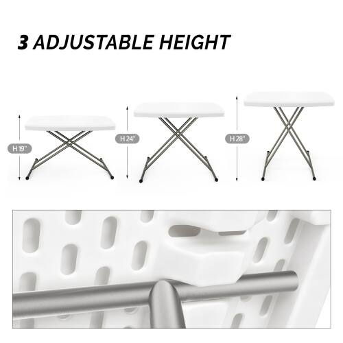 3 ADJUSTABLE HEIGHT

H19"
H24"
H28"