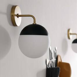 Stellar 1-Light Wall Sconce by Modway - Opal Satin Brass