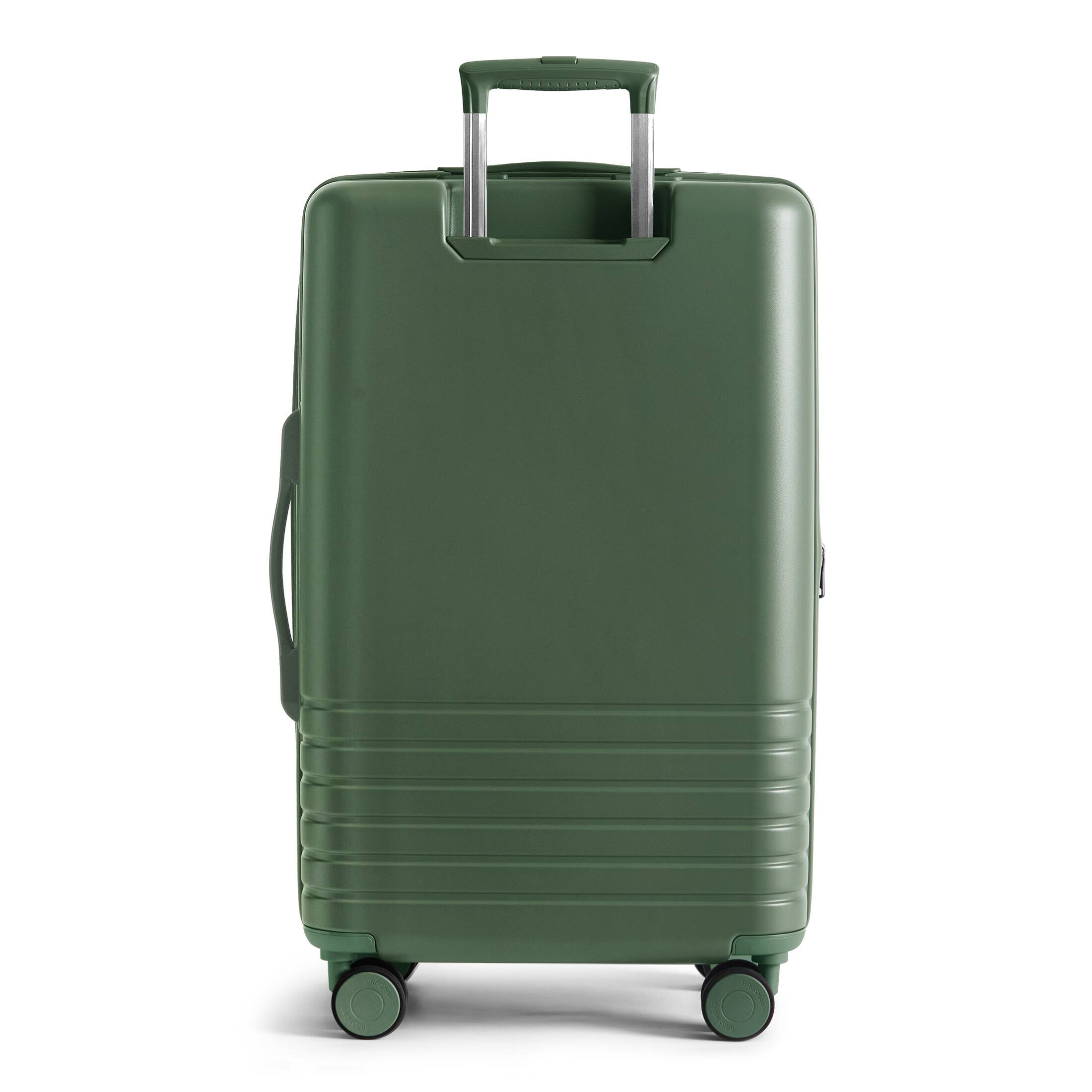 Angle. Bagsmart - Getaway 26" Check-In Checked Luggage, Expandable Hardside Suitcase with Built-in Weight Indicator & Spinner Wheels - Olive Green.