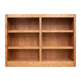 Concepts in Wood - Double Wide Bookcase 6 Shelves Dry Oak Finish - Brown
