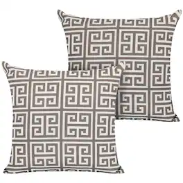 Nuu Garden - Outdoor Patio Water-Resistant Throw Pillows Set of 2 - Meander Pattern
