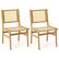 Front. Costway - 2 PCS Rattan Dining Chair with Natural Cane Woven Backrest & Seat & Teak Wood Frame - Natural.