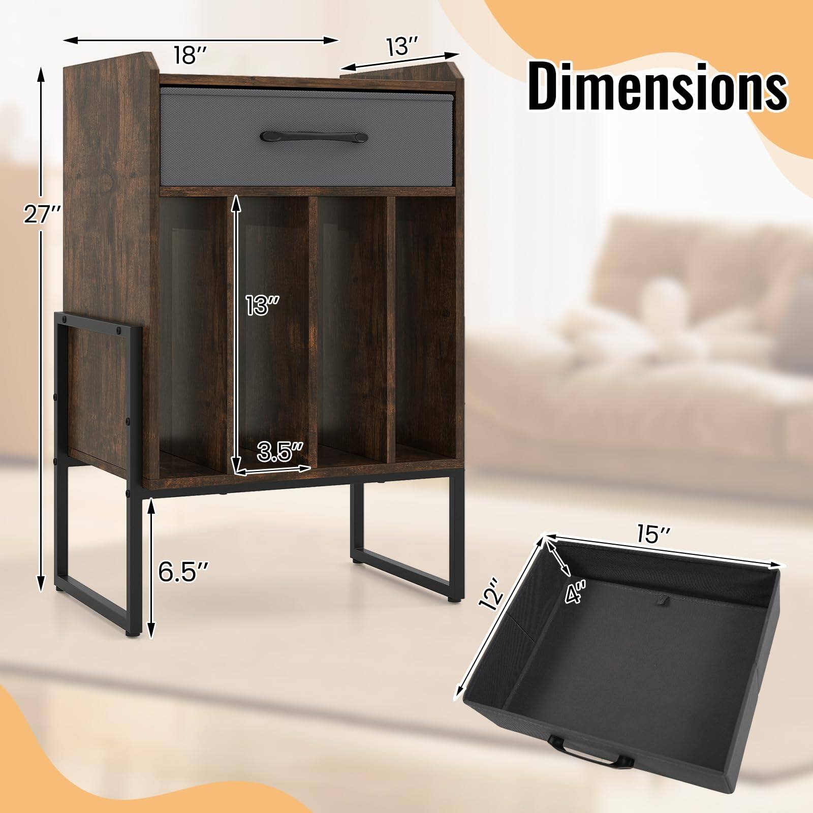 18" x 13" x 27"  
3.5"  
6.5"  
12" x 15" x 4"