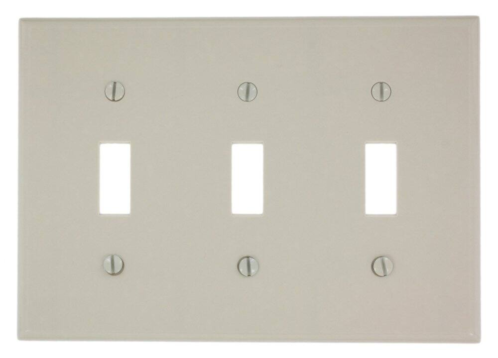 Leviton - 3 gang Thermoset Plastic Toggle Wall Plate 1 pk - Almond price history on PriceWatchPro