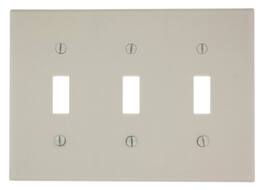 Leviton - 3 gang Thermoset Plastic Toggle Wall Plate 1 pk - Almond