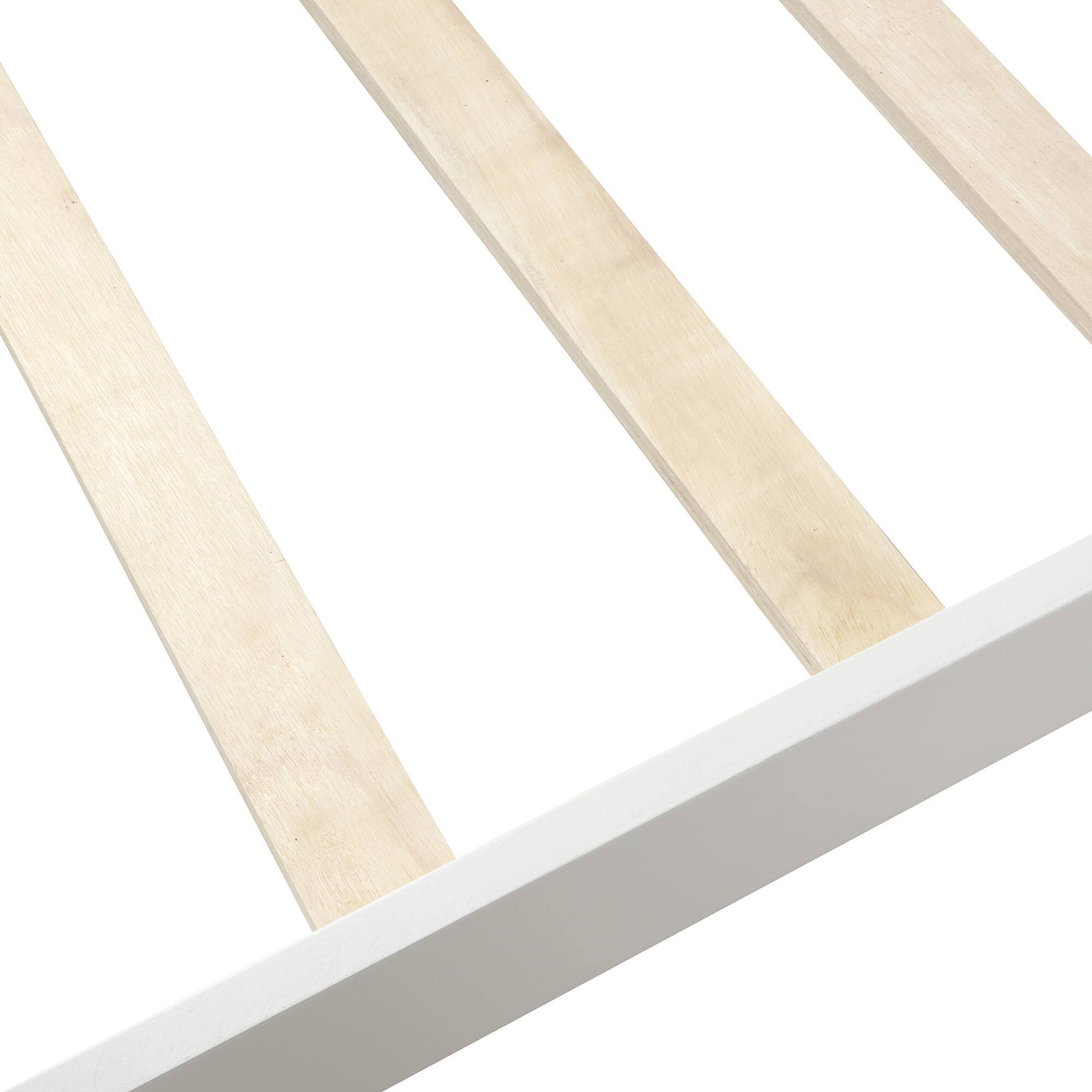 Alt View 8. GOODSILO - Modern Solid Wood Twin Platform Bed Frame with Integrated Headboard and Footboard for Minimalist Bedroom Decor - White.