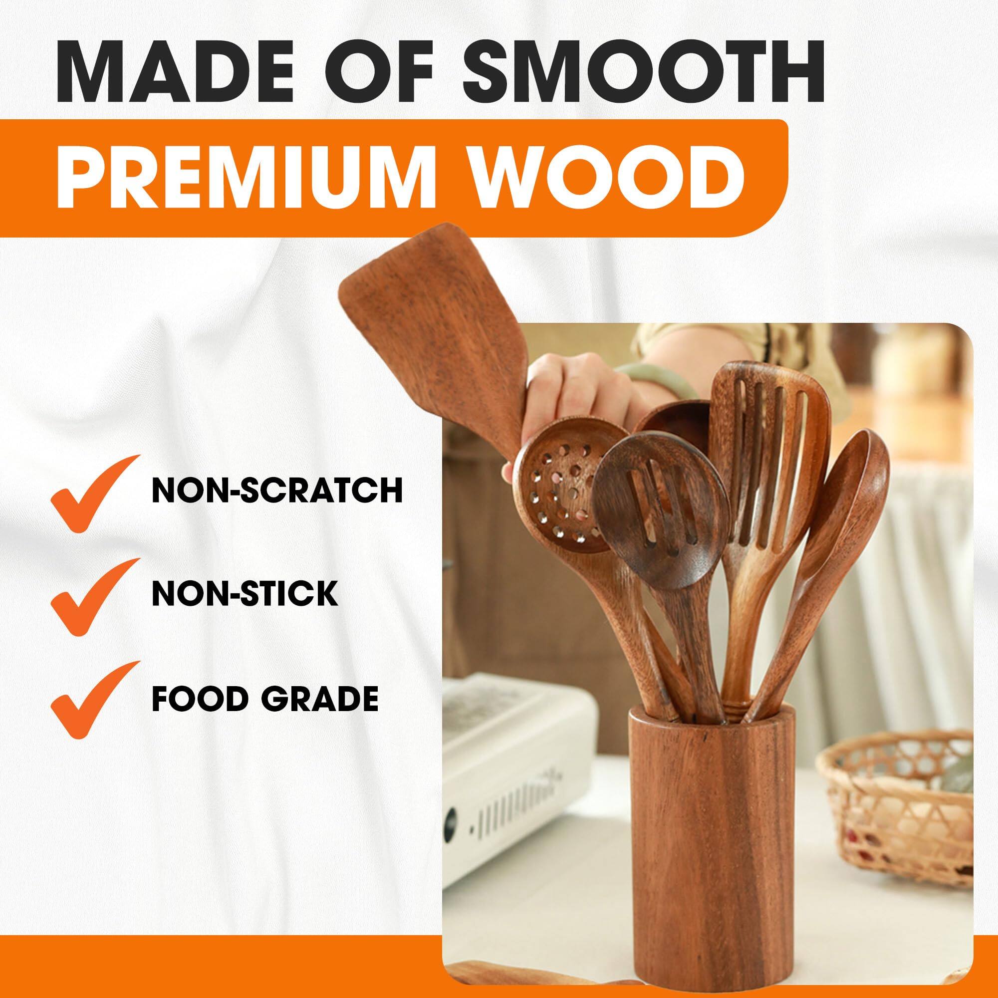 MADE OF SMOOTH PREMIUM WOOD

- NON-SCRATCH
- NON-STICK
- FOOD GRADE