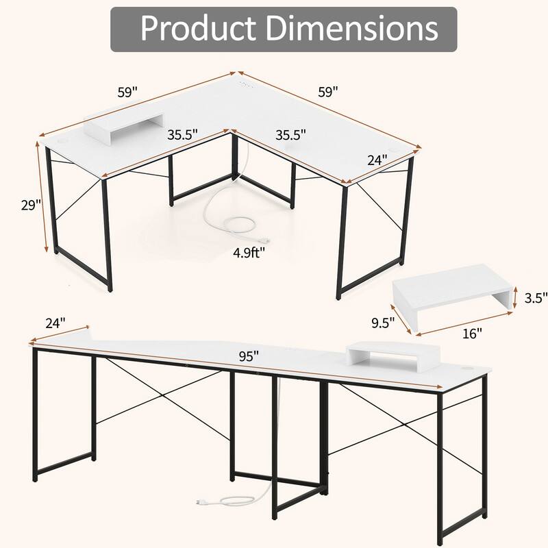 Product Dimensions: 59" x 59" x 35.5" x 35.5" x 24" x 29" x 4.9ft" x 3.5" x 24" x 95" x 9.5" x 16"