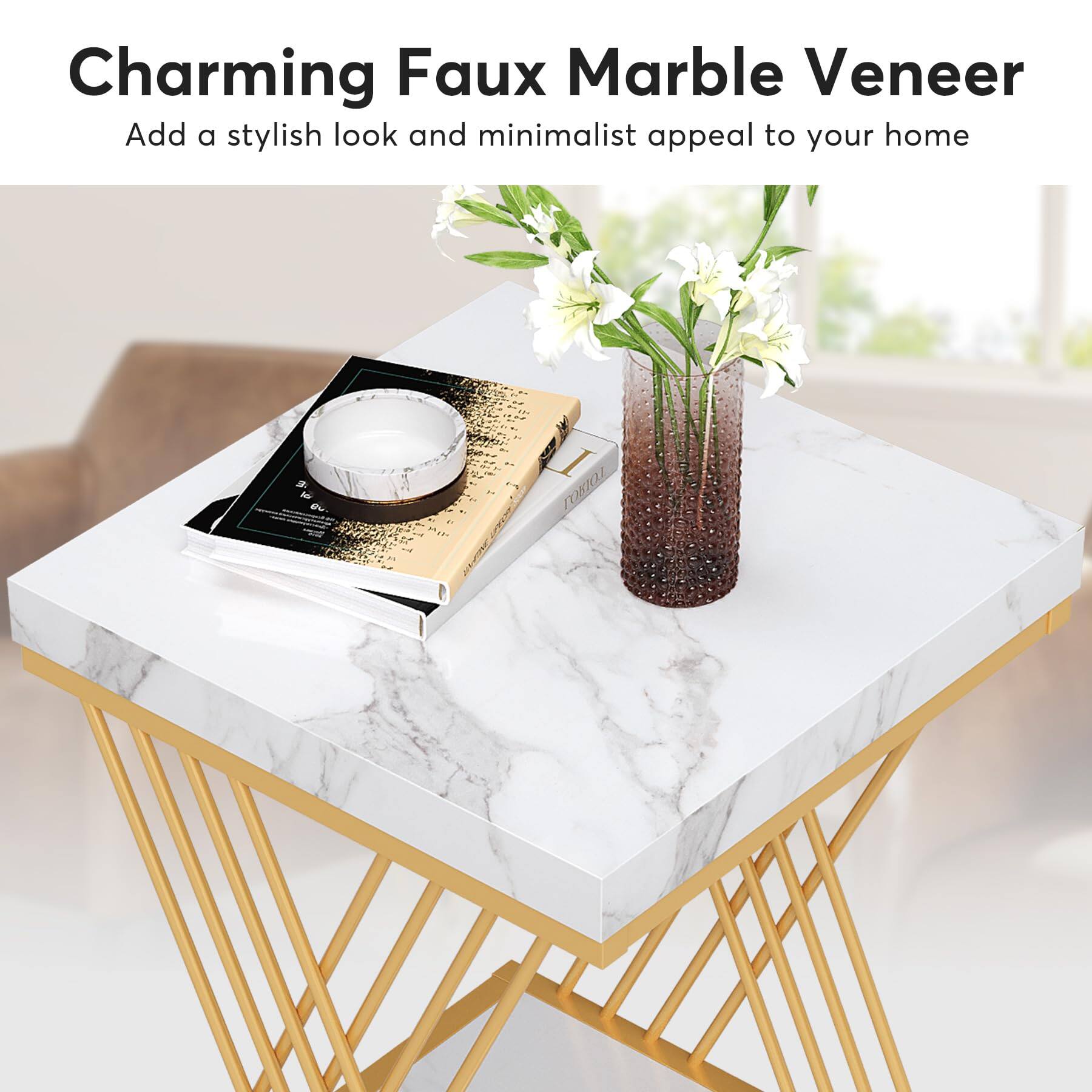Charming Faux Marble Veneer  
Add a stylish look and minimalist appeal to your home
