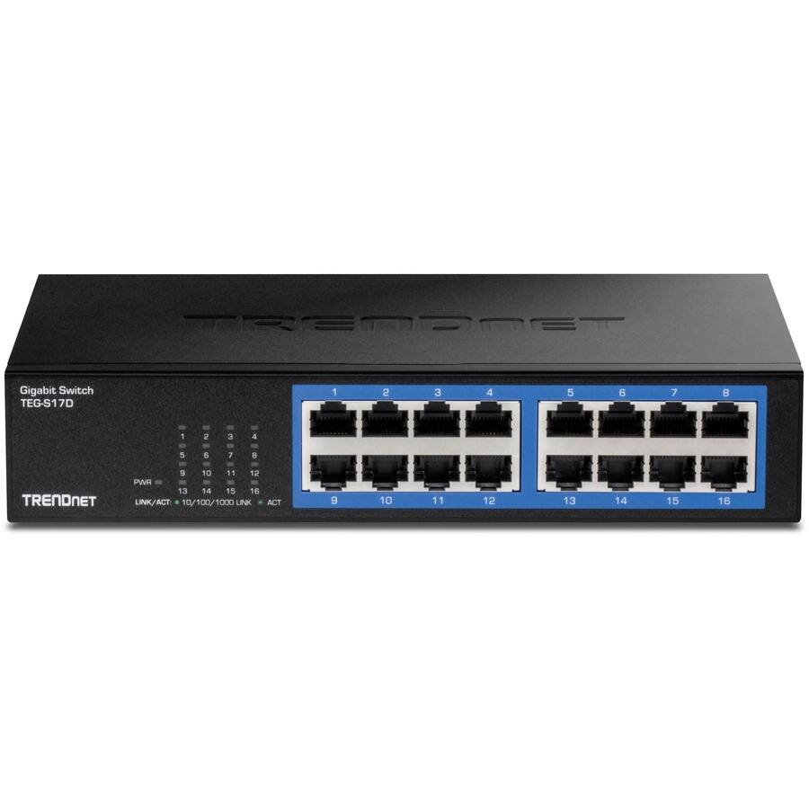 TRENDNET Gigabit Switch TEG-S17D

Gigabit Switch
TEG-S17D

PWR
LINK/ACT
10/100/1000 LINK
10/1000 LINK ACT

1 2 3 4 5 6 7 8
9 10 11 12 13 14 15 16