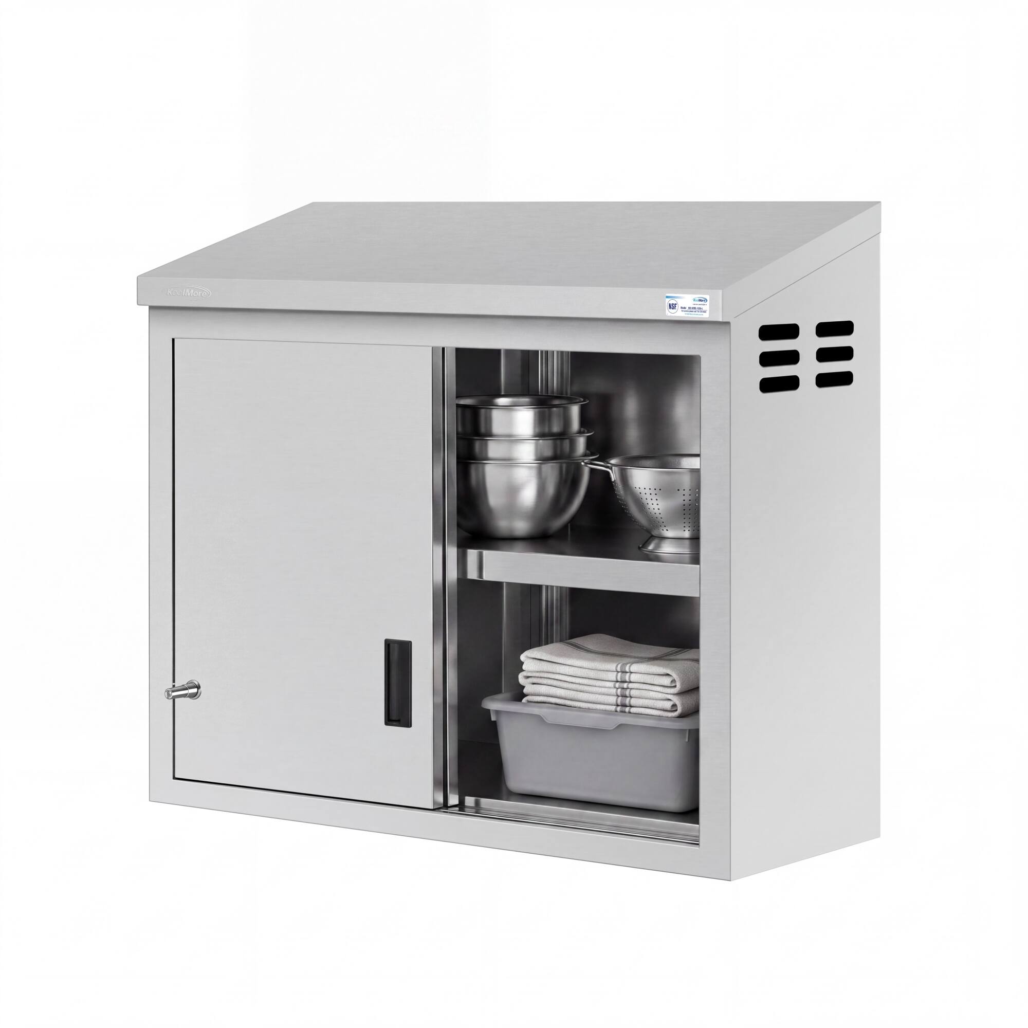 Alt View 2. Koolmore - 36 Inch Stainless Steel Commercial Wall Cabinet with Sliding Doors 15 x 48 NSF - Stainless-Steel.