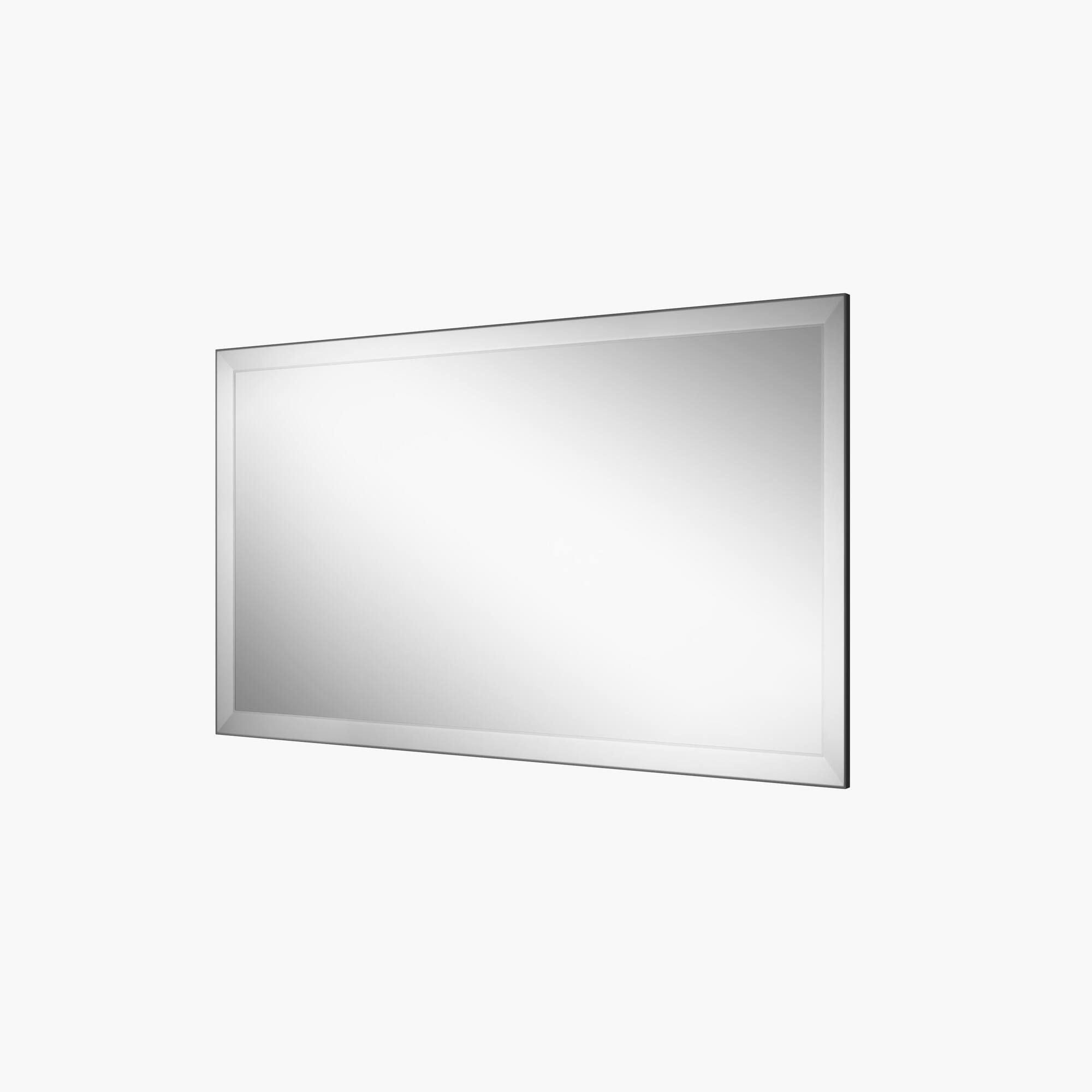 Alt View 1. Boyel Living - 32 in W x 55 in L Silver Rectangular Slanted Edge Aluminum Framed Wall Bathroom Vanity Mirror.