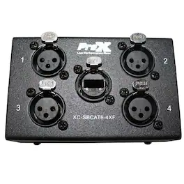 ProX - XC-SBCAT6-4XF 4-Channel XLR-F CAT6 Audio/DMX Portable Snake Box