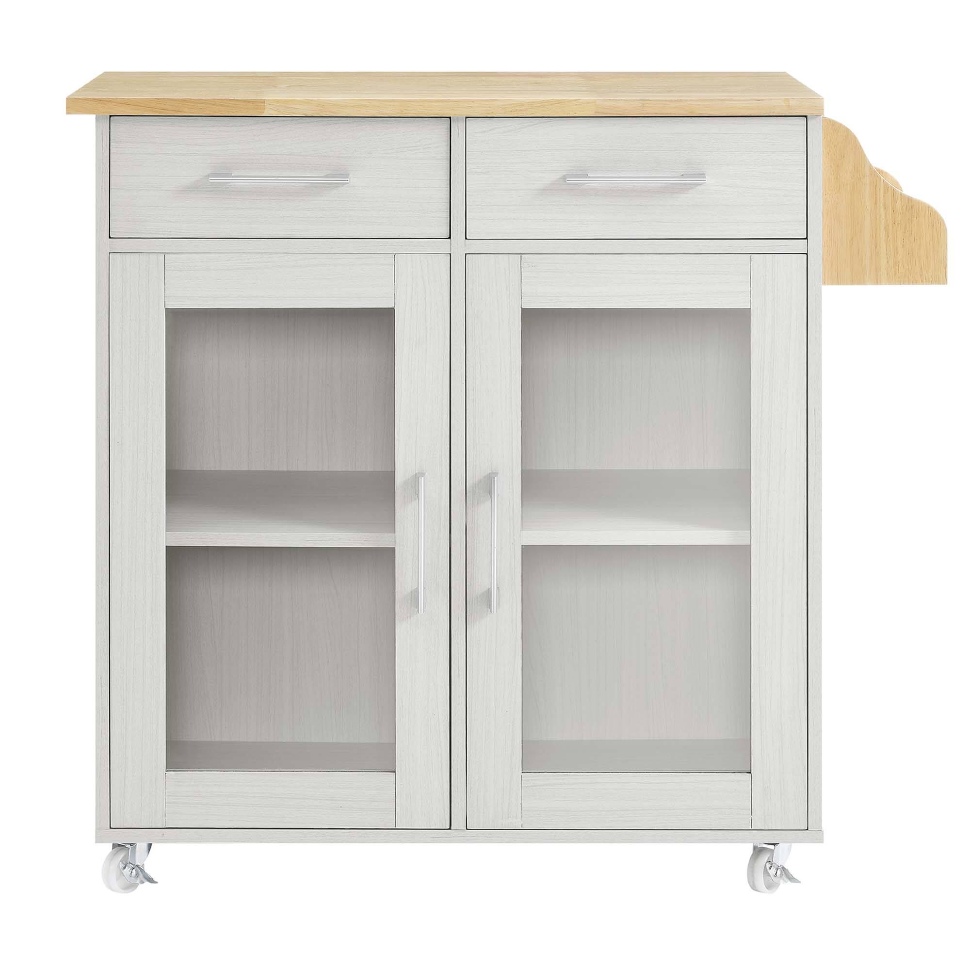 Alt View 4. Modway - Cuisine Kitchen Cart by Modway - White Natural.
