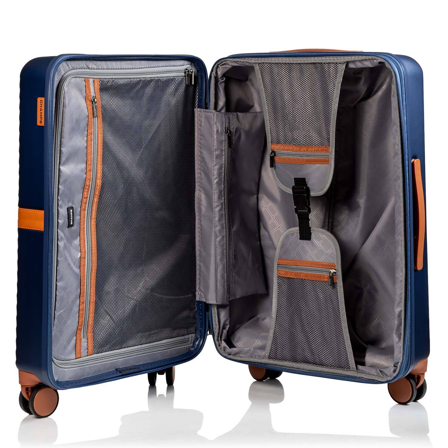 Back. Champs - Vintage II Collection Medium Luggage Case - Navy.