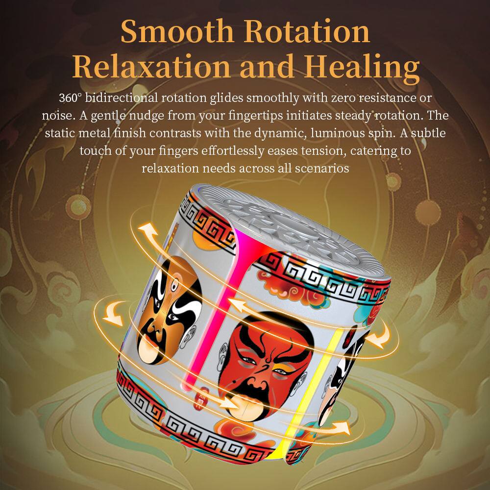 Smooth Rotation Relaxation and Healing

360° bidirectional rotation glides smoothly with zero resistance or noise. A gentle nudge from your fingertips initiates steady rotation. The static metal finish contrasts with the dynamic, luminous spin. A subtle touch of your fingers effortlessly eases tension, catering to relaxation needs across all scenarios