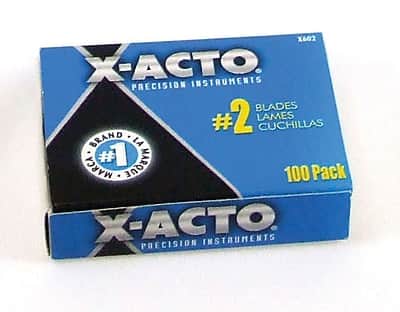 #2 Bulk Pack Replacement Blade for X-Acto Knives, 100/Box (X602) - Silver