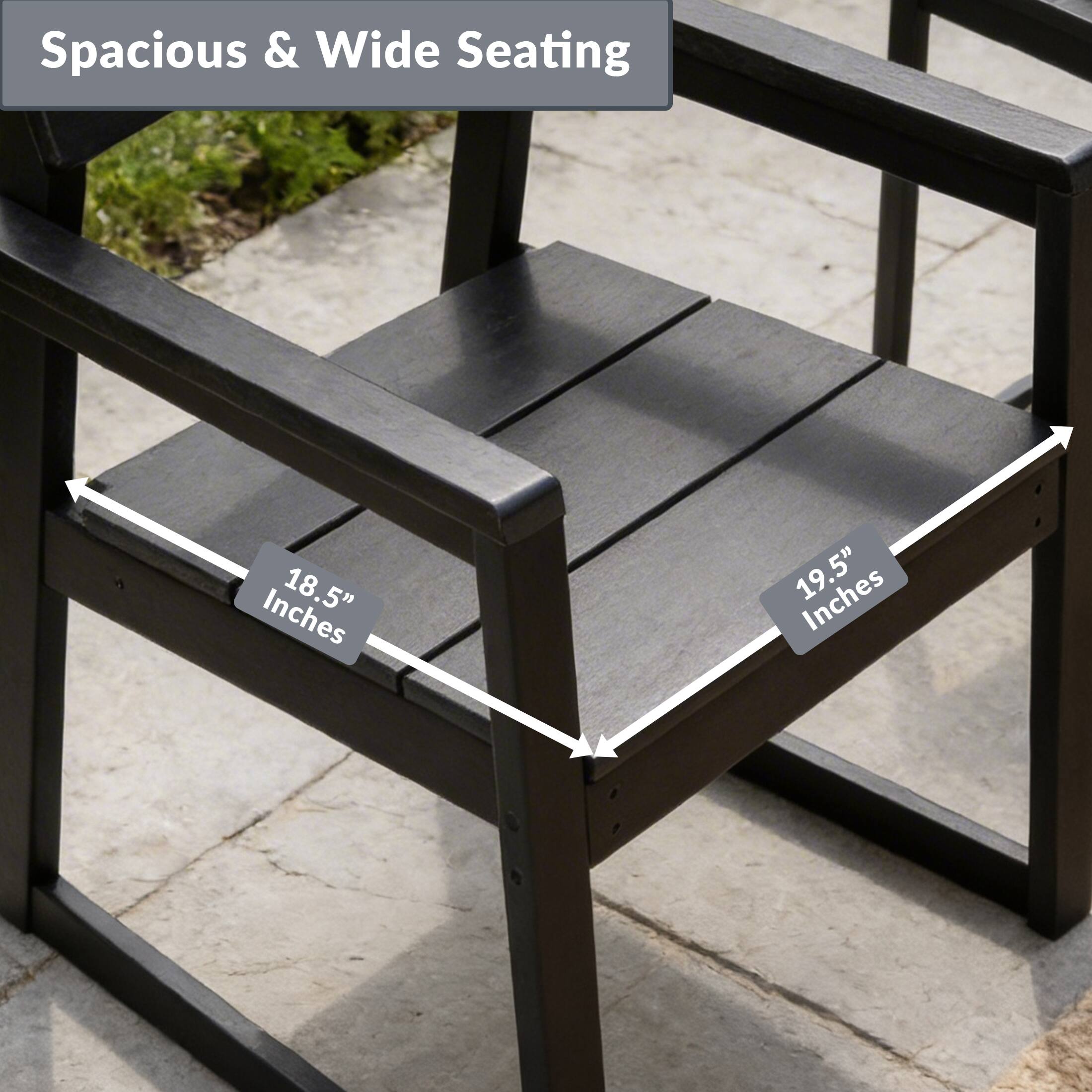 Spacious & Wide Seating  
18.5" Inches  
19.5" Inches