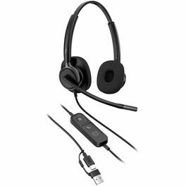 Poly - Mission 425 Stereo USB Wired Headset Classic (Bulk) (C01B3A6) - Microsoft Teams Certification - Stereo - USB, USB - Black