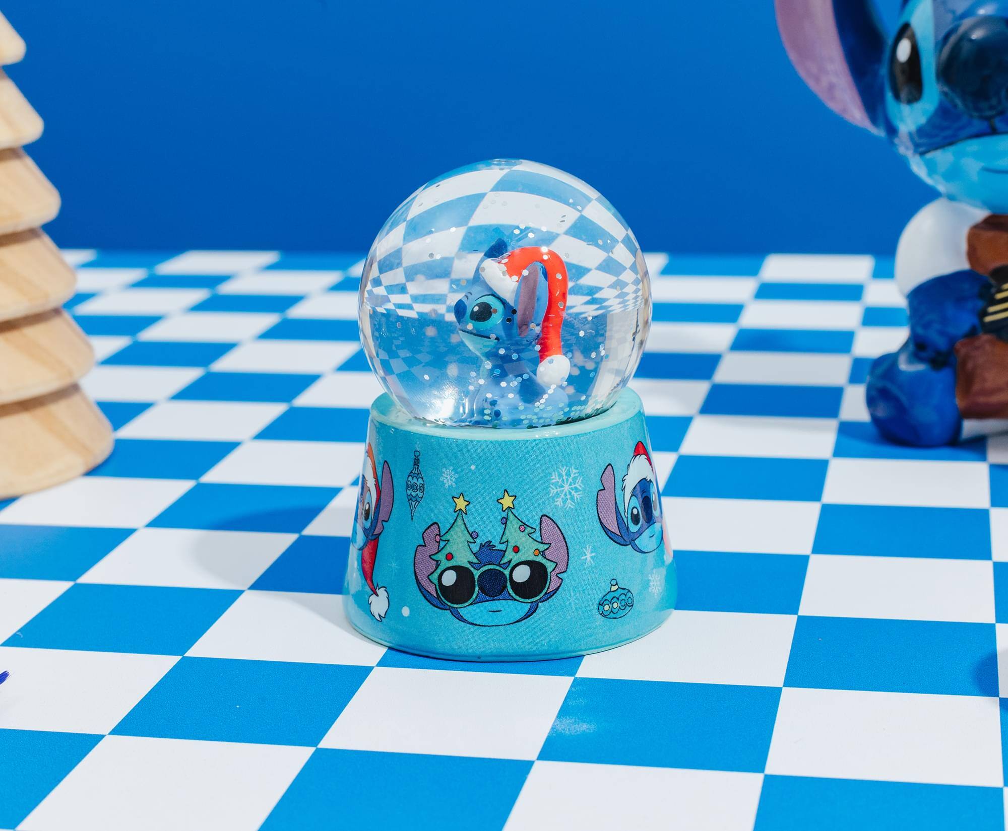 Alt View 4. Silver Buffalo - Disney Lilo & Stitch Santa Stitch 3-Inch Mini Light-Up Snow Globe - Blue.