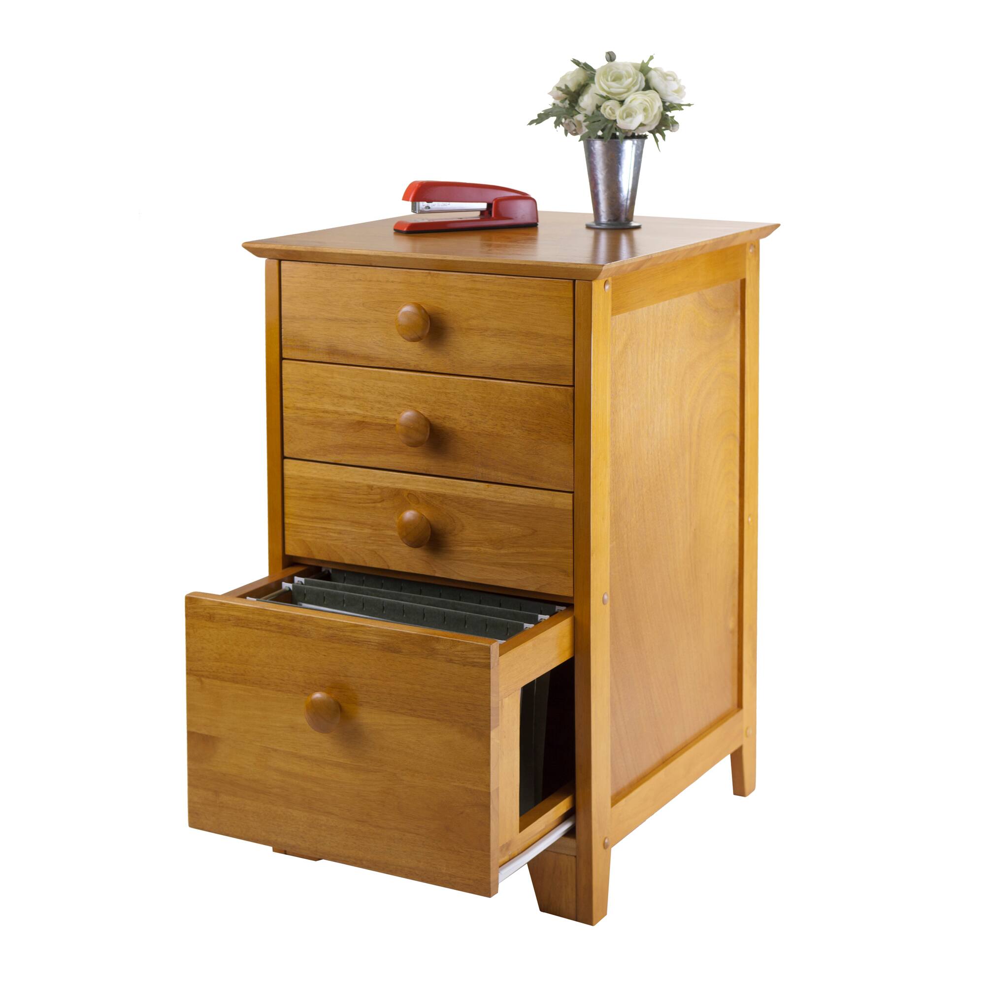 Alt View 1. Winsome Wood - Studio Home Office File Cabinet - Honey.