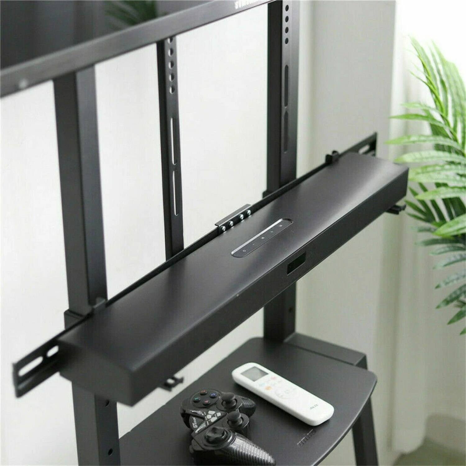 Back. Stock Preferred - Long & Solid Sound Bar Mount Bracket - Black.