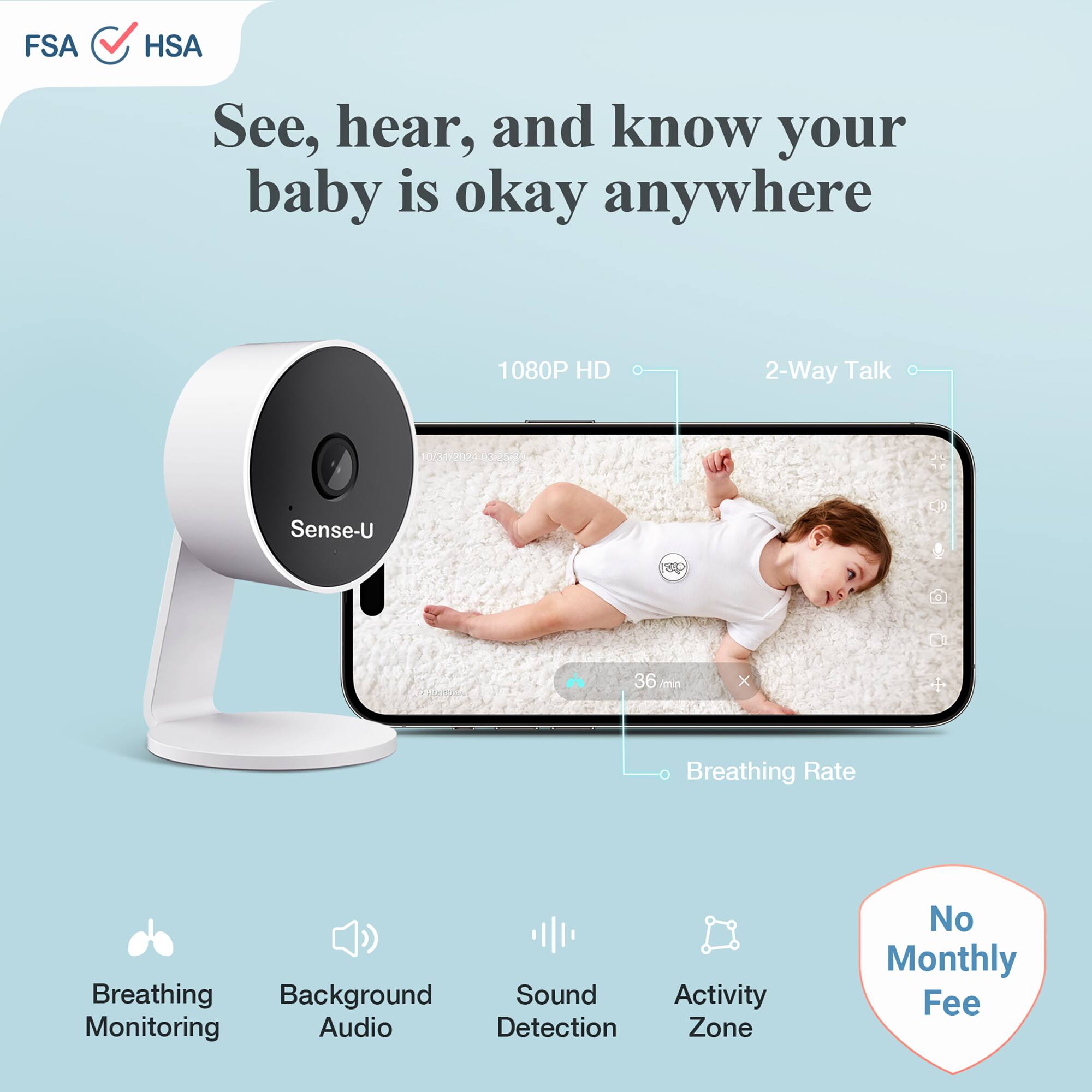 ☆古着熊猫商店 さん専用　　Sense-U Smart Baby Monitor ☆古着熊猫商店 さん専用 Sense-U Smart Baby Monitor