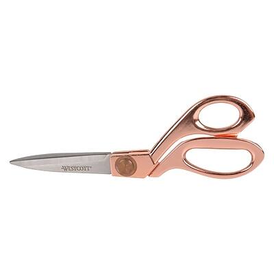 Front. Westcott - Vintage 8" Stainless Steel Heavy Duty Scissors, Pointed Tip Finish - Rose Gold.