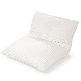 Costway - 3-in-1 Bean Bag Chair with Soft Crushed Sponge Comfy Corduroy Fabric Zippered Cover - Beige