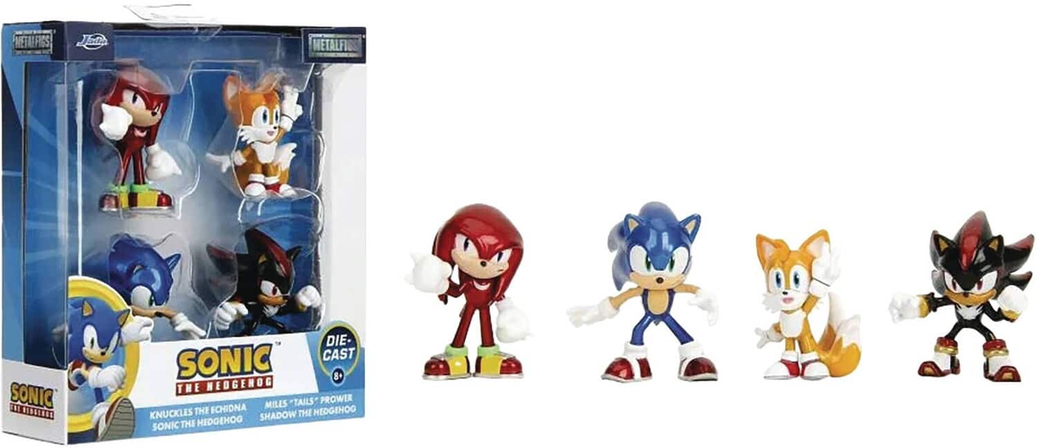 Jada Toys - Sonic the Hedgehog - MetalFigs - 2.5" Diecast Figure 4-Pack (Sonic, Knuckles, Tails, - Collectibles - Multicolor
