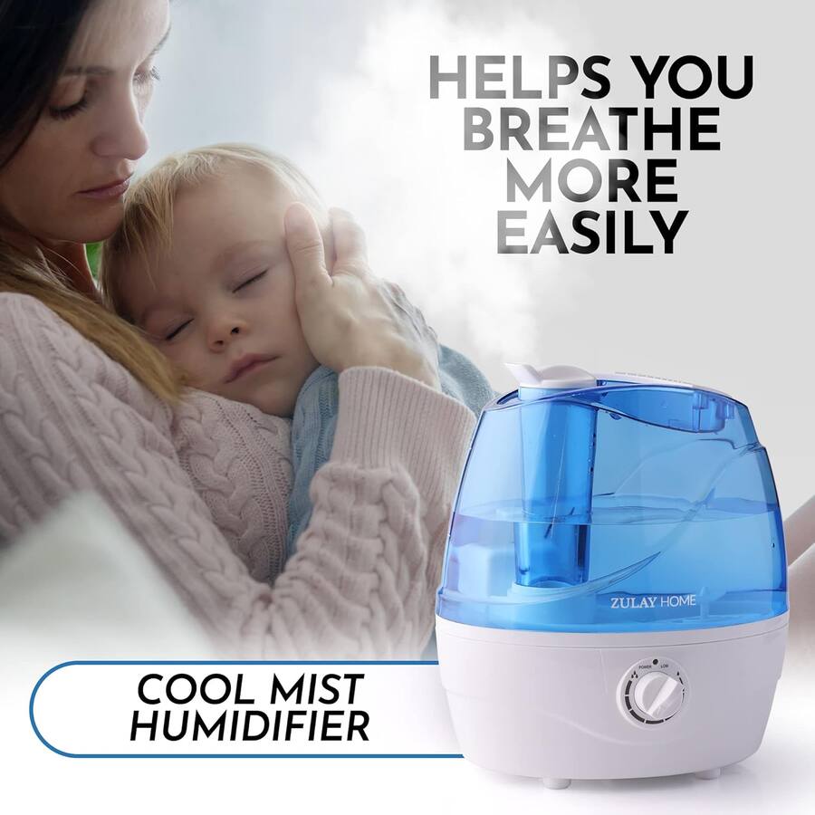 Zulay Kitchen Zulay Home Cool Mist Humidifiers For Bedroom (2.2L Water Tank) Quiet Ultrasonic ...