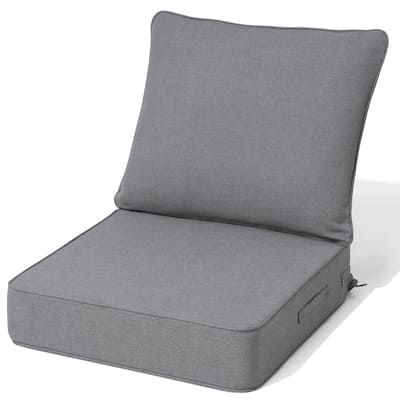 Crestlive Products - 1/2pc Outdoor Deep Seat Cushion Set 24 x 24 x 4.5in Seat Water and Fade Resistant - Gray price history on PriceWatchPro