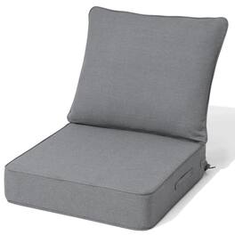 Crestlive Products - 1/2pc Outdoor Deep Seat Cushion Set 24 x 24 x 4.5in Seat Water and Fade Resistant - Gray