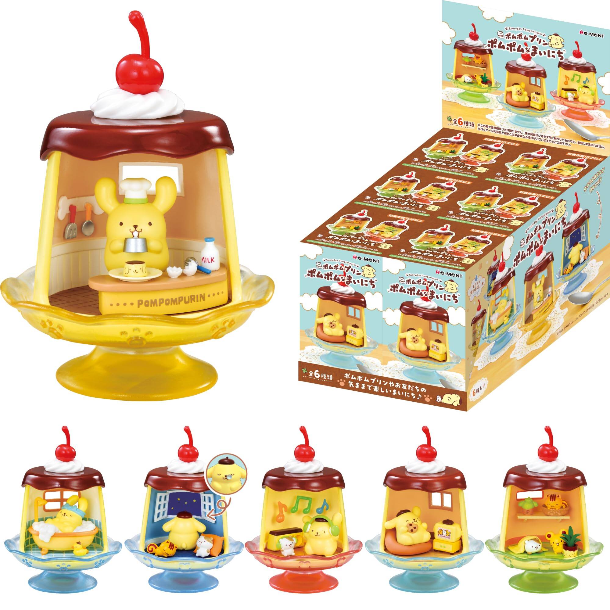 Hamee RE-MENT Hello Kitty and Friends Sanrio Diorama Mini Collectible Figure - Pompompurin Daily Moments (Full Set)