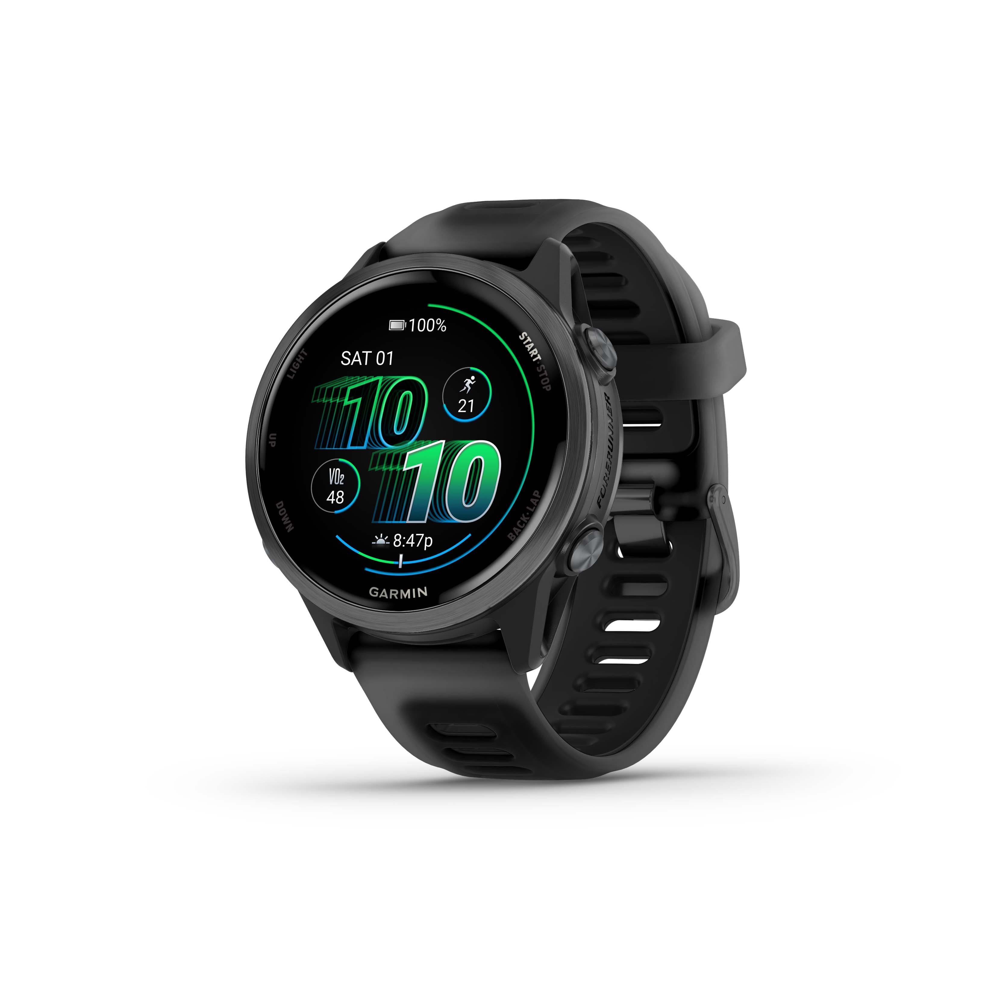 Garmin - Forerunner 570 GPS Smartwatch 42 mm Aluminum - Slate Gray Aluminum - (2025) - Front_Zoom