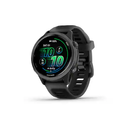 The text on the image reads: "100% LIGHT SAT 01 STARTSTOP STOP 21 an 10 VOz 10 48 DOWN 8:47p BACK-LAP FERERUHIEN GARMIN."