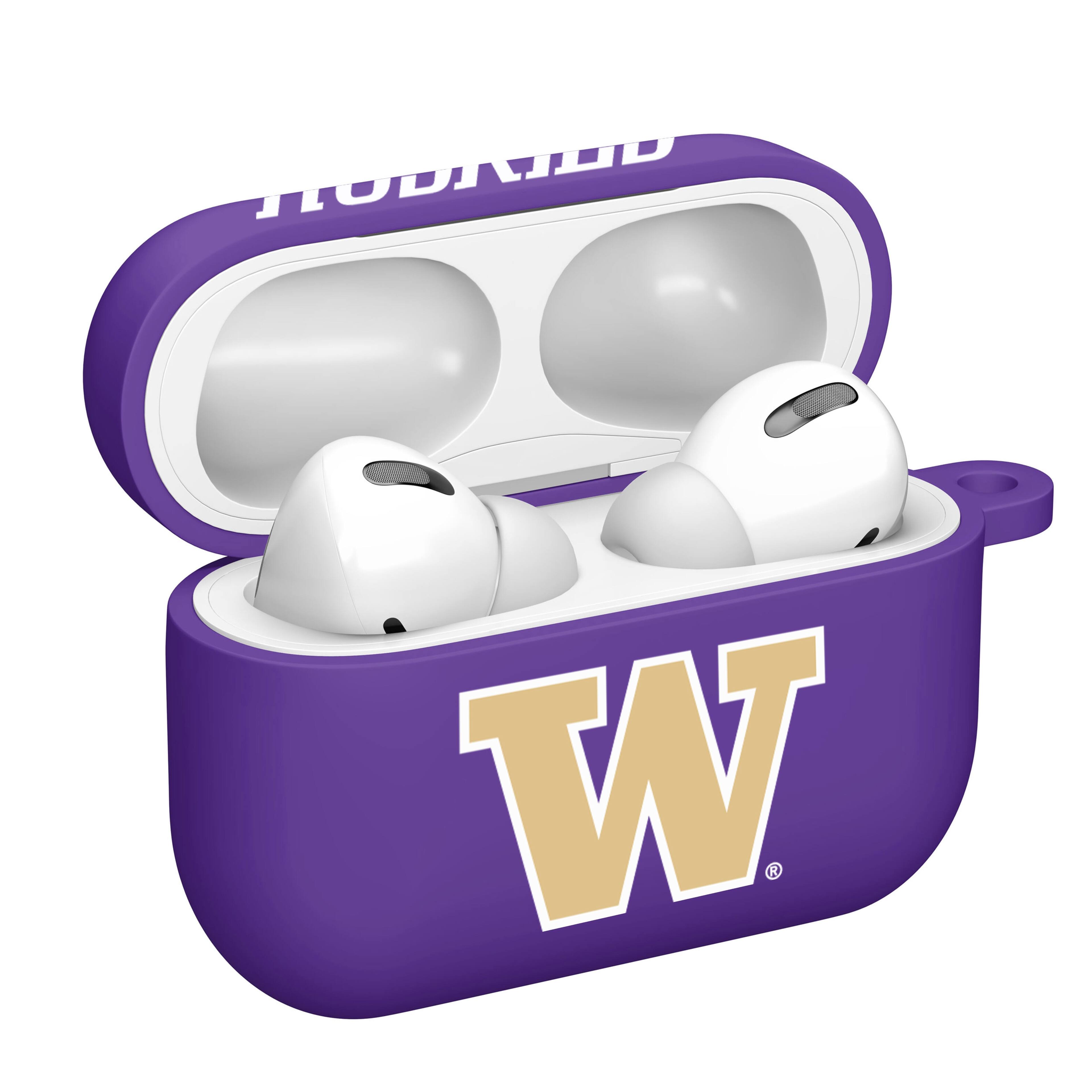 Alt View 1. Affinity Bands - Washington Huskies AirPods Pro Silicone Case Cover - Purple.