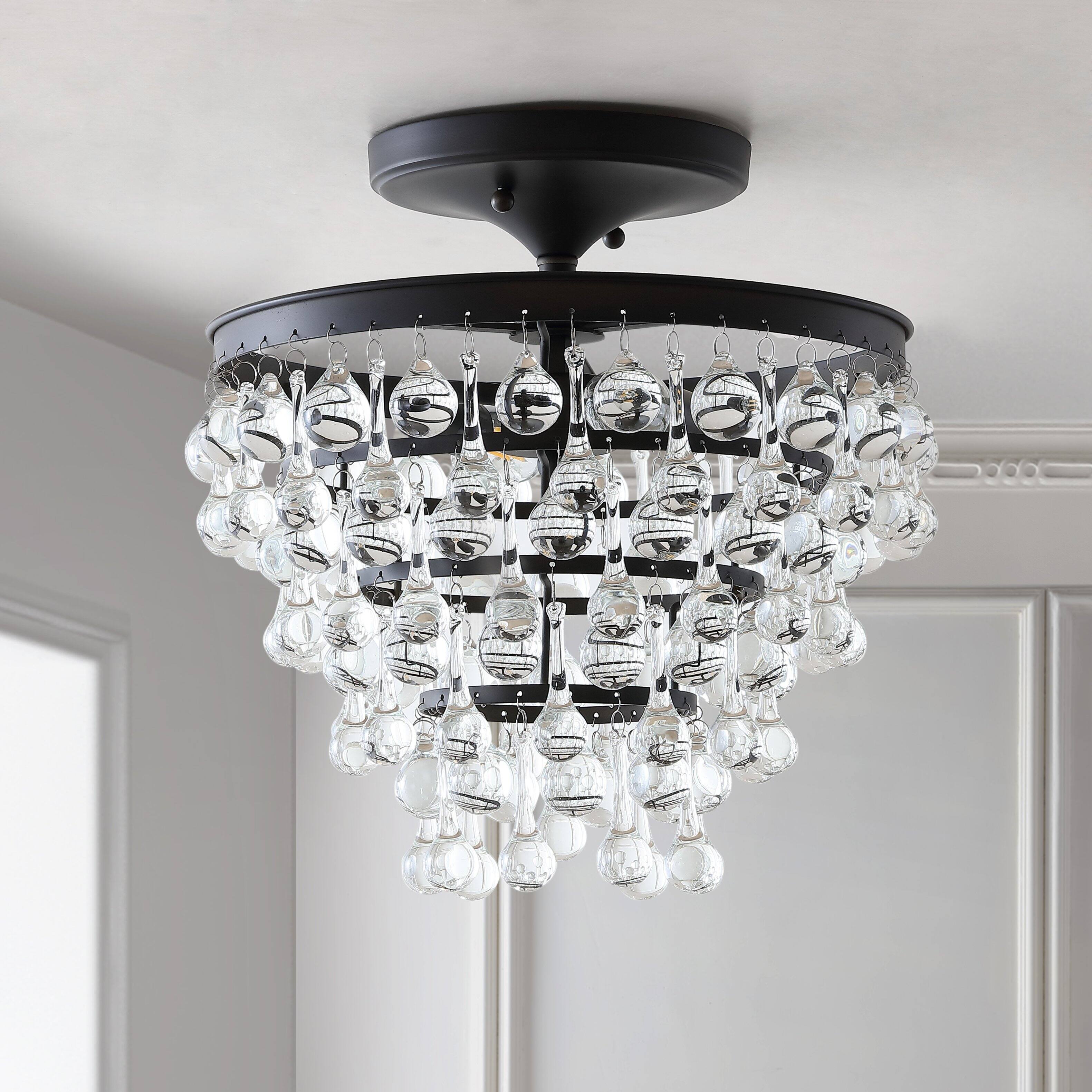 Alt View 5. Jonathan Y - Toronto 13" Metal/Crystal LED Flush Mount, Oil Rubbed Bronze - Oil Rubbed Bronze.