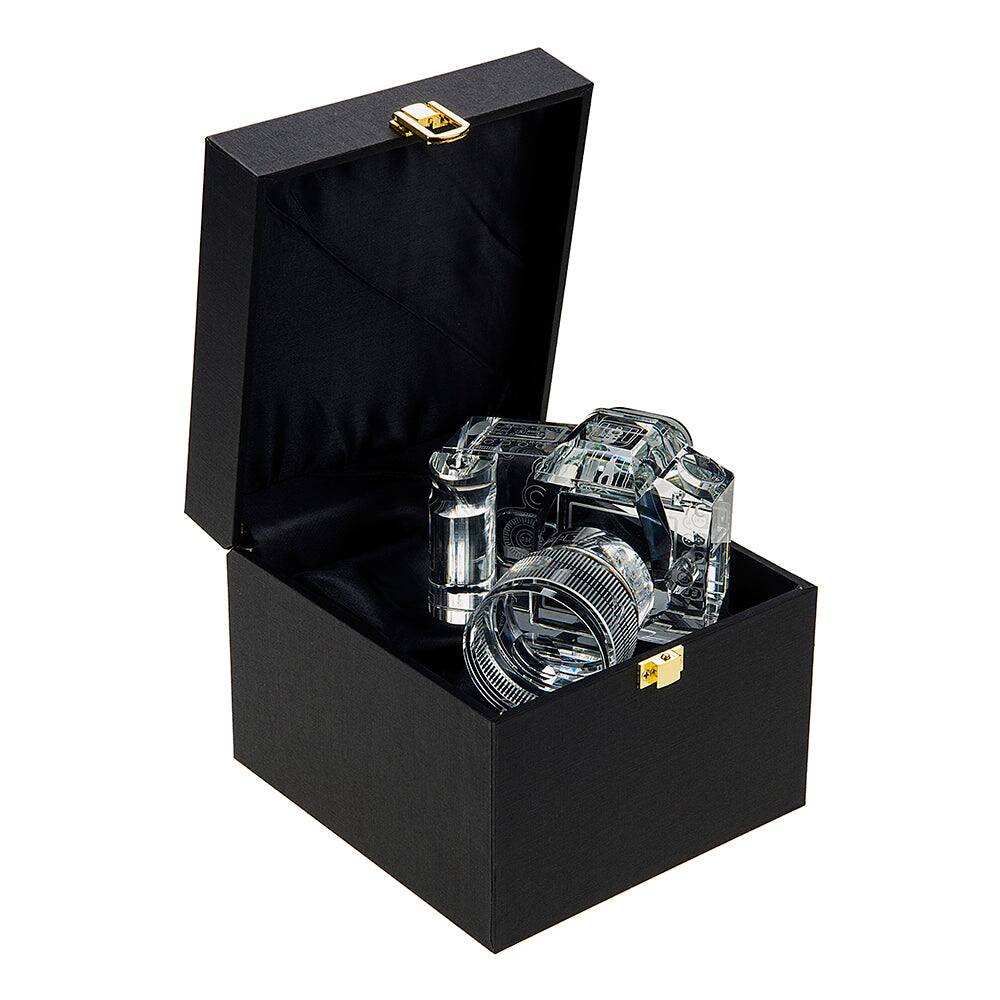 Back. Fotodiox - Crystal Camera - 2/3 Sized Replica of Canon EOS 7D Camera w/ 15-85mm IS USM Lens; Paperweight, Bookends, Display.