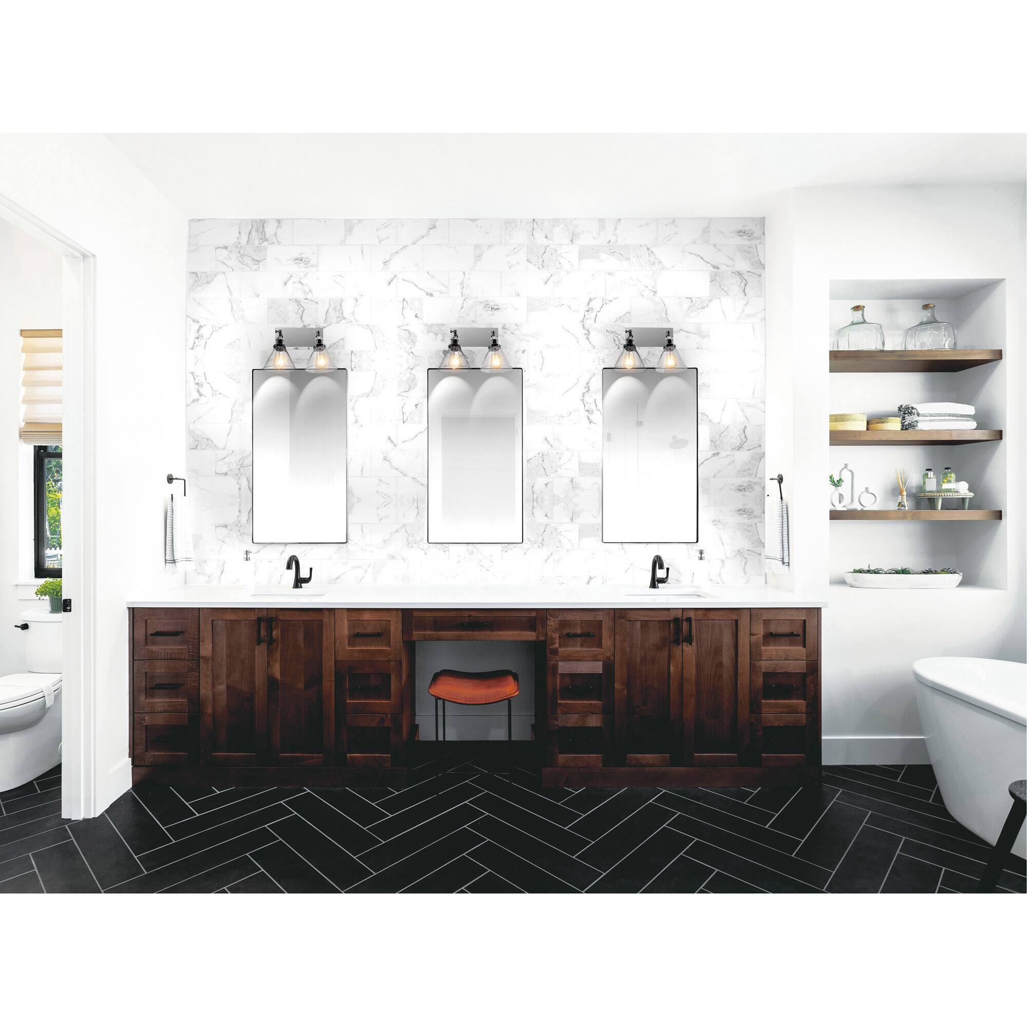 Back. CWI Lighting - Eustis 2 Light Wall Sconce With Polished Nickel Finish - Polished Nickel.