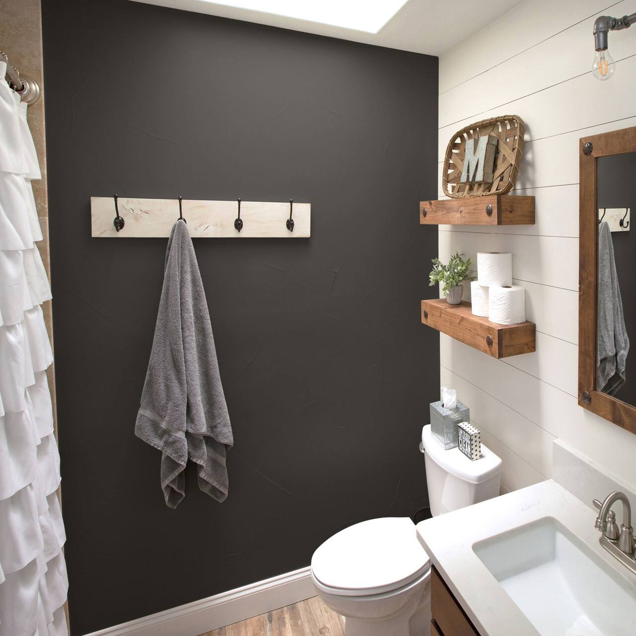 Angle. TRINITY - DRAKESTONE Coat and Towel Rack w/ 4 Double Hooks White Wash - White Wash.