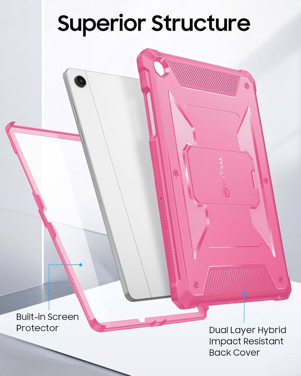 Superior Structure TUATARA Built-in Screen Protector Dual Layer Hybrid Impact Resistant Back Cover