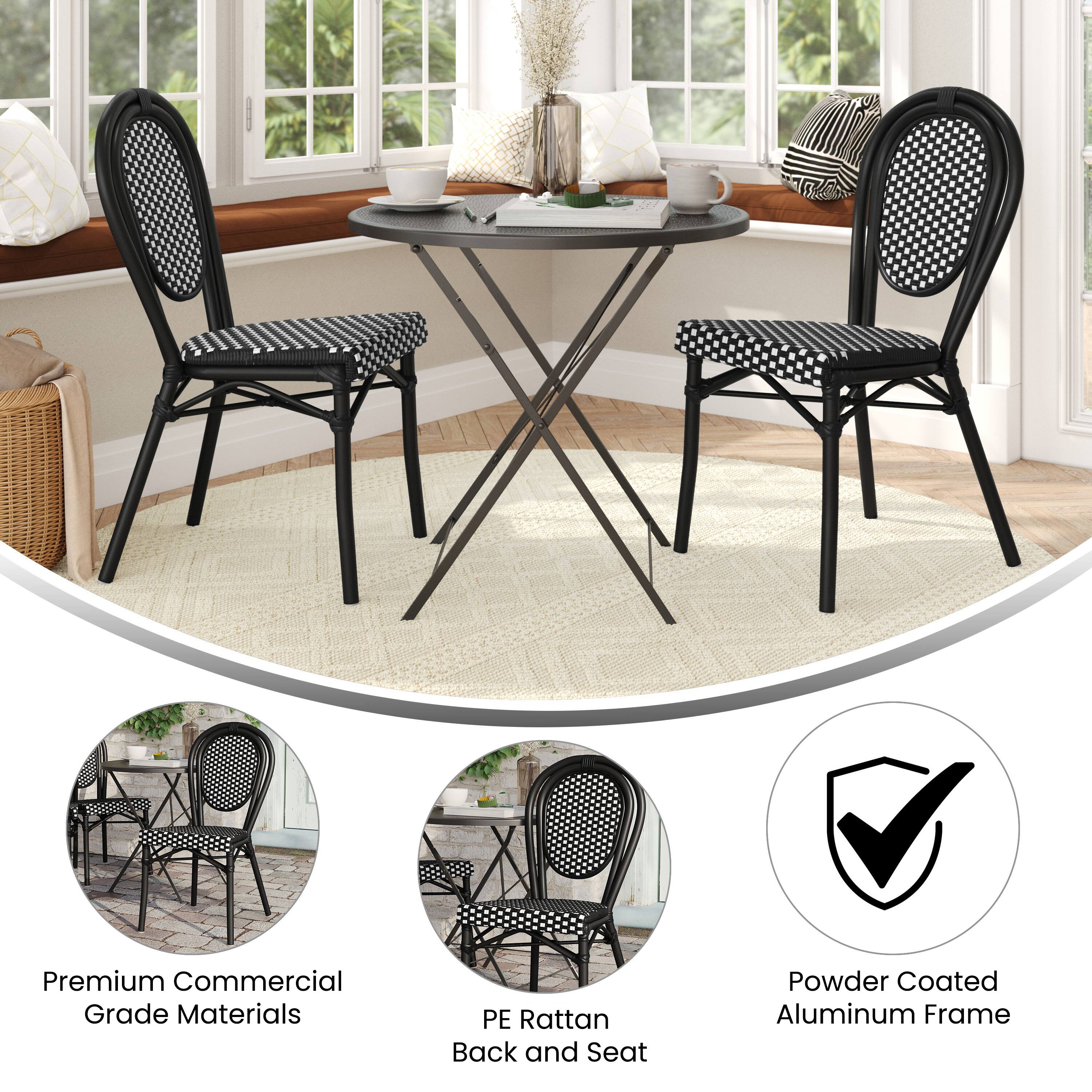Premium Commercial Grade Materials  
PE Rattan Back and Seat  
Powder Coated Aluminum Frame