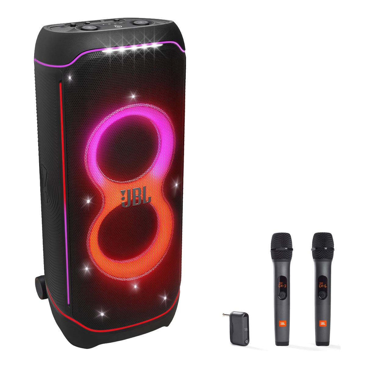 JBL - PartyBox Ultimate Portable Speaker Karaoke Bundle with Two Wireless Microphones - Black
