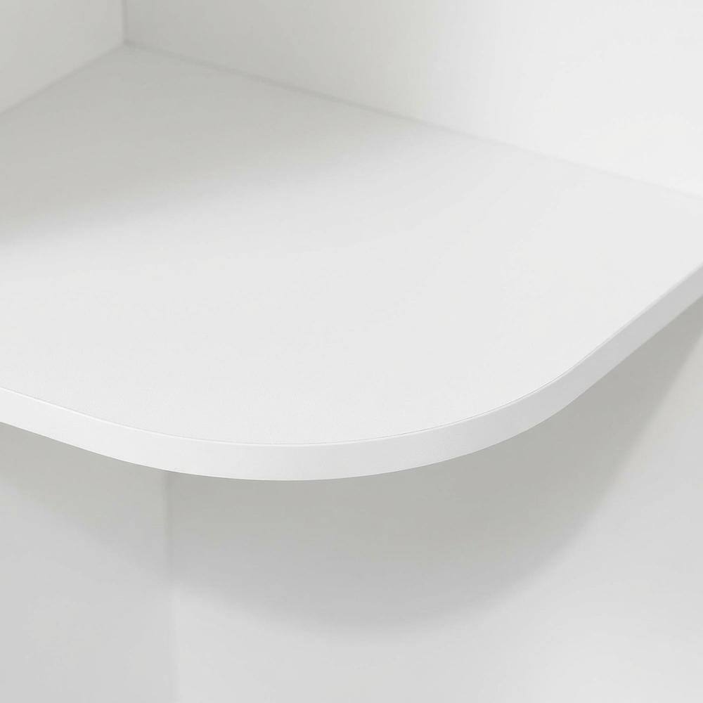 Alt View 1. FurniFact - White 3-Tier Corner Open Shelf Bookcase with Wooden Shelves - White.