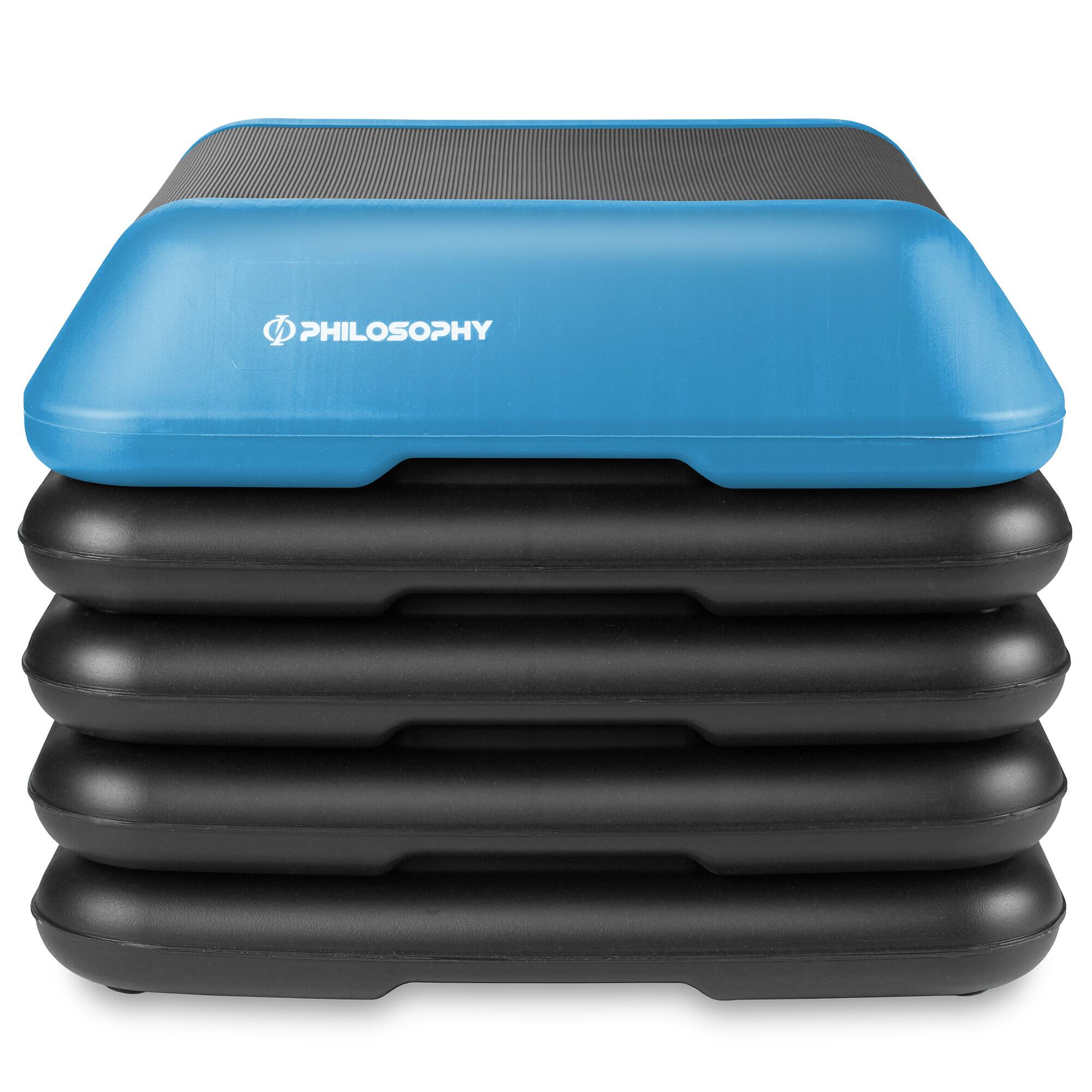 Alt View 1. Philosophy Gym - Aerobic Exercise Adjustable High Step Platform with 4 Risers - Blue.